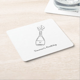 Bubble Verjaardagswensen Popping Champagne Fles Kartonnen Onderzetters