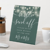 Bubble Verstuur String Lights Smaragdgroen Reclamebord Met Voetstuk (Insitu)