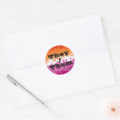 Bubble  voornaamwoord lesbische pride vlag ronde sticker (Envelop)