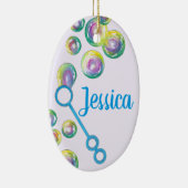 Bubble Wand Blue Keramisch Ornament (Rechts)