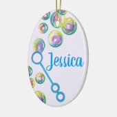 Bubble Wand Blue Keramisch Ornament (Links)