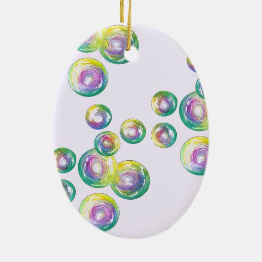 Bubble Wand Blue Keramisch Ornament (Achterkant)