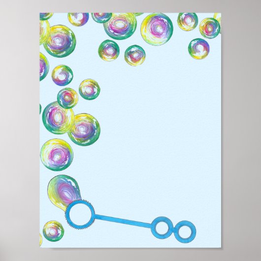 Bubble Wand Blue Poster (Voorkant)