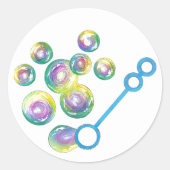 Bubble Wand Blue Ronde Sticker (Voorkant)