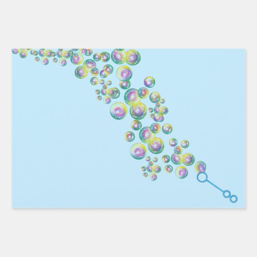 Bubble Wand Iridescent Rainbow Soap Bubbles Inpakpapier Vel (Voorkant)