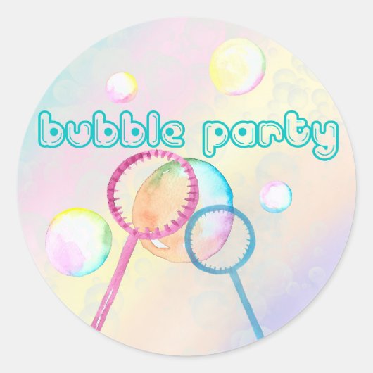Bubble Waterverf Wand Kids Verjaardagsfeest Ronde Sticker (Voorkant)