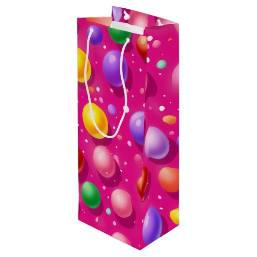 Bubble Wine Gift Bag Wijn Cadeautas (Achterkant Gekanteld)