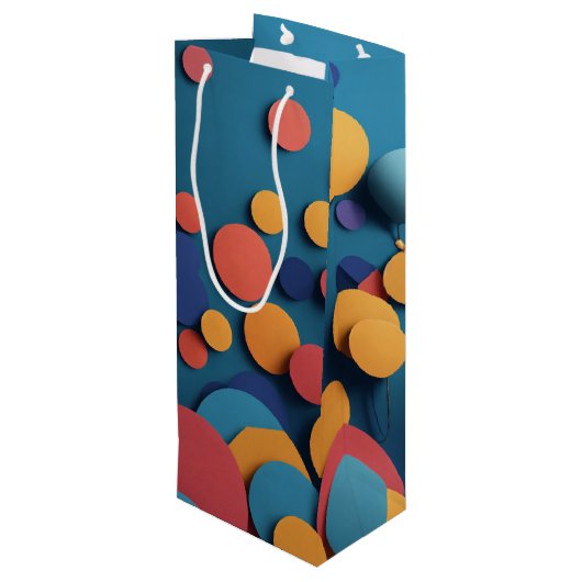 Bubble Wine Gift Bag Wijn Cadeautas (Achterkant Gekanteld)