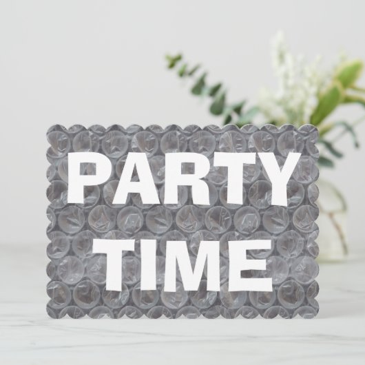 Bubble wrap housewarming party uitnodiging (Staand voorkant)