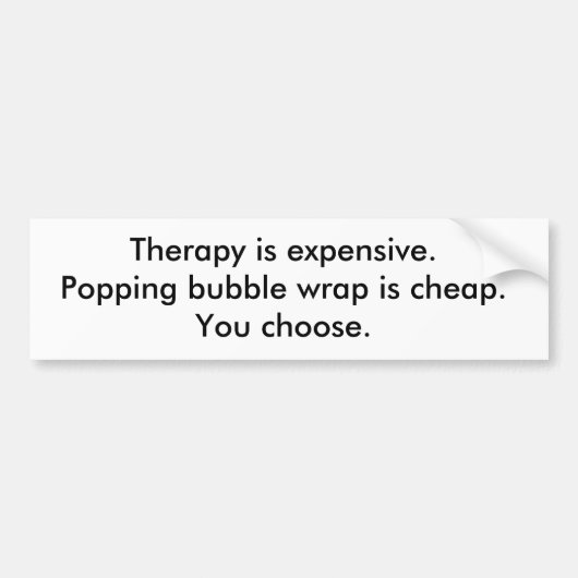 Bubble Wrap Therapy Bumpersticker (Voorkant)
