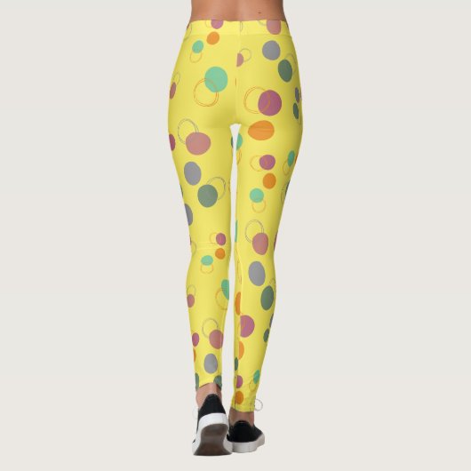 Bubble Yellow Bubbles-patroon Leggings (Achterkant)