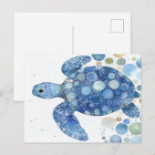 bubble Zee turtle Briefkaart (Voorkant / Achterkant)
