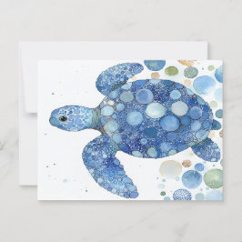 bubble Zee turtle Briefkaart