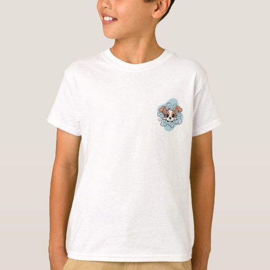 Bubblebad Hondengezicht Kinderen T-shirt (Voorkant)