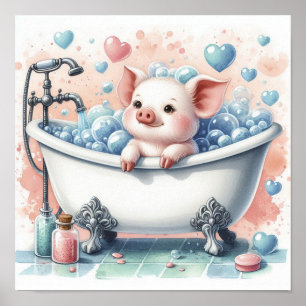 Bubblebad Varken Poster