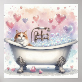 Bubblebadkat Poster