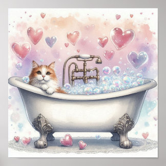 Bubblebadkat Poster