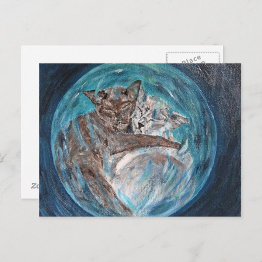 Bubblecat in Cyberspace Briefkaart (Voorkant / Achterkant)