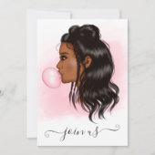 Bubblegum African American Bachelorette Party Kaart (Voorkant)