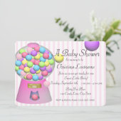 Bubblegum-Baby shower Kaart (Staand voorkant)