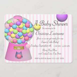 Bubblegum-Baby shower Kaart