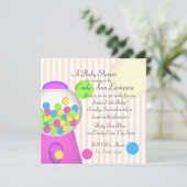 Bubblegum-Baby shower Kaart (Staand voorkant)