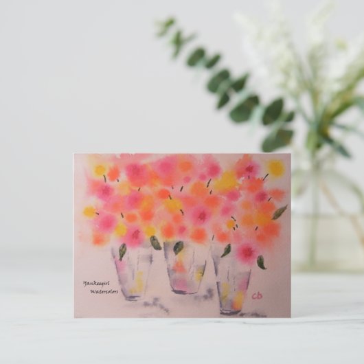 Bubblegum Blooms Briefkaart (Staand voorkant)