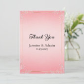 Bubblegum Blush Bruiloft Bedankkaart (Staand voorkant)