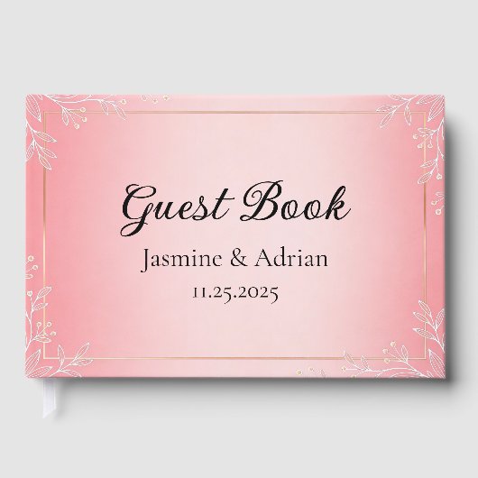 Bubblegum Blush Bruiloft Gastenboek (Voorkant)