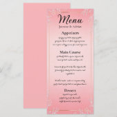 Bubblegum Blush Bruiloft Menu (Voorkant / Achterkant)