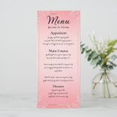 Bubblegum Blush Bruiloft Menu (Staand voorkant)