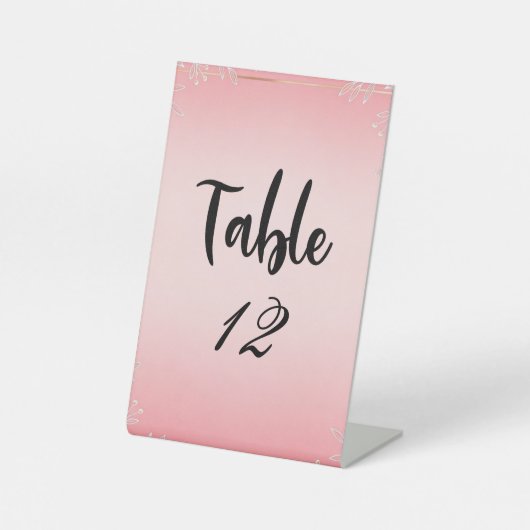 Bubblegum Blush Bruiloft Reclamebord Met Voetstuk (Voorkant)