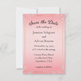 Bubblegum Blush Bruiloft Save The Date