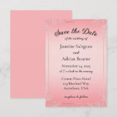 Bubblegum Blush Bruiloft Save The Date (Voorkant / Achterkant)