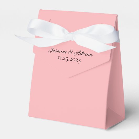 Bubblegum Blush Wedding Bedankdoosjes (Voorkant Zijde)