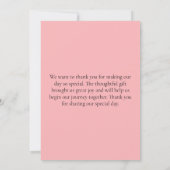Bubblegum Blush Wedding Bedankkaart (Achterkant)
