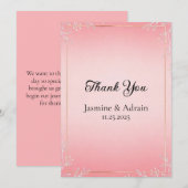 Bubblegum Blush Wedding Bedankkaart (Voorkant / Achterkant)