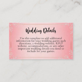 Bubblegum Blush Wedding Enclosure Cards Informatiekaartje