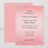 Bubblegum Blush Wedding Invitations Kaart (Voorkant / Achterkant)