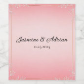 Bubblegum Blush Wedding Wijn Etiket (Enkel label)