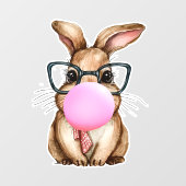 Bubblegum Bunny Raamsticker (Vel)