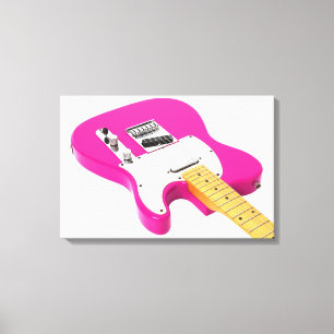 BUBBLEGUM ELEKTRISCHE GITAAR 16x24 Canvas Afdruk