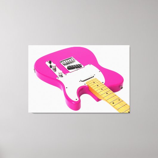BUBBLEGUM ELEKTRISCHE GITAAR 32x48 Canvas Afdruk (Voorkant)