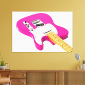 BUBBLEGUM ELEKTRISCHE GITAAR 40x60 Canvas Afdruk (Insitu (Woonkamer))