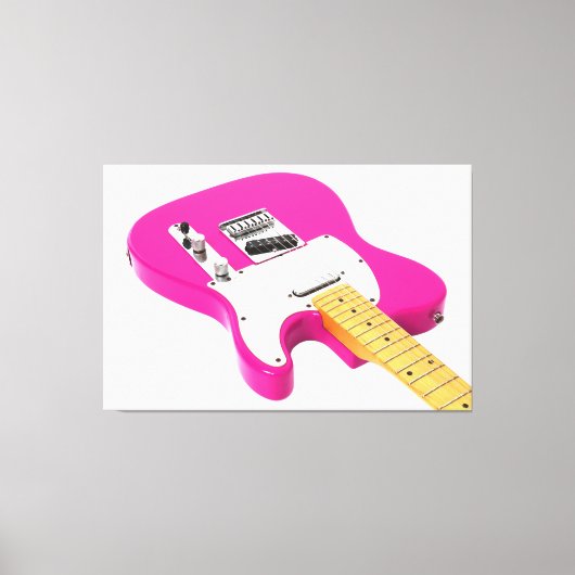 BUBBLEGUM ELEKTRISCHE GITAAR 40x60 Canvas Afdruk (Voorkant)