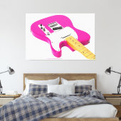 BUBBLEGUM ELEKTRISCHE GITAAR 40x60 Canvas Afdruk (Insitu (Slaapkamer))