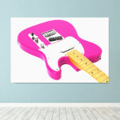 BUBBLEGUM ELEKTRISCHE GITAAR 40x60 Canvas Afdruk (Insitu (Houten vloer))