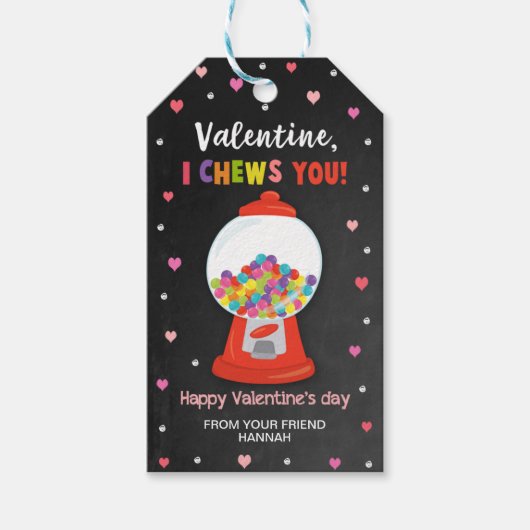 Bubblegum Gift Labels, Classroom Valentijns Label Cadeaulabel (Voorkant)