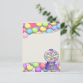 Bubblegum Gumballs en Machine Briefkaart (Staand voorkant)