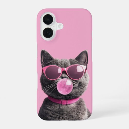 Bubblegum Kat Hoesje iPhone 16 Hoesje (Achterkant)